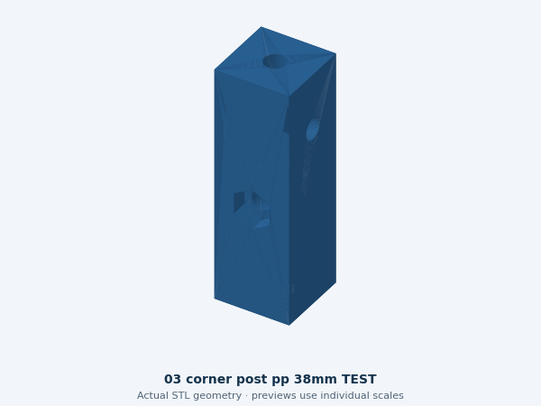Actual STL preview: Short corner-post sample