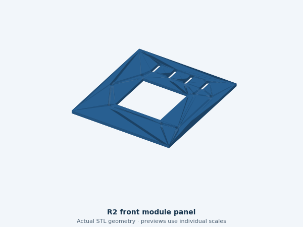 Actual STL preview: Front wall half
